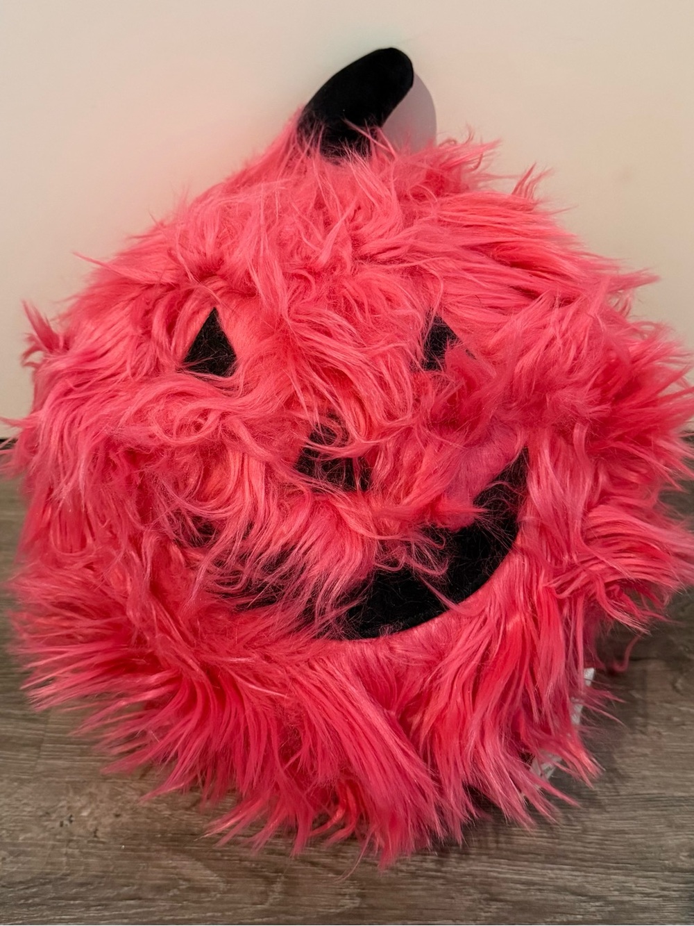 Super Cute Cupcakes and Cashmere Hot Pink Shaggy Jack OโLantern Pillow- NWT